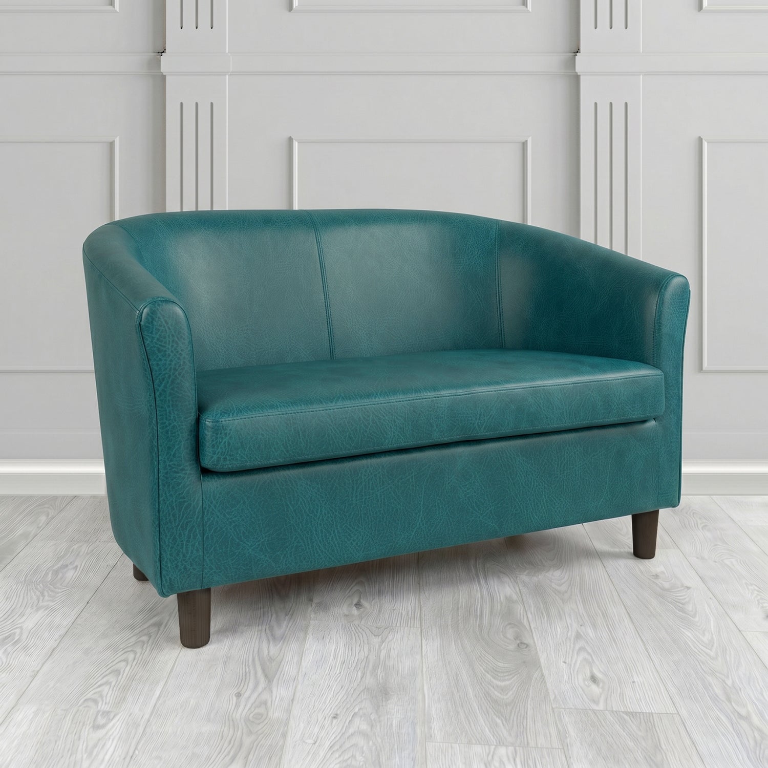 Tuscany 2 Seater Tub Sofa in Crest Leather Saloon Semi-Aniline Crib 5 Genuine Leather