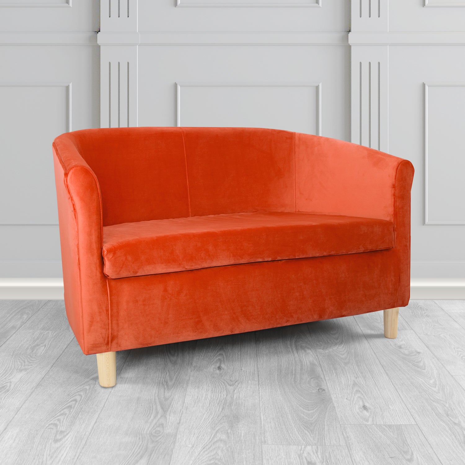 Tuscany 2 Seater Tub Sofa in Villa Nova Atil II Crib 5 Velvet Fabric