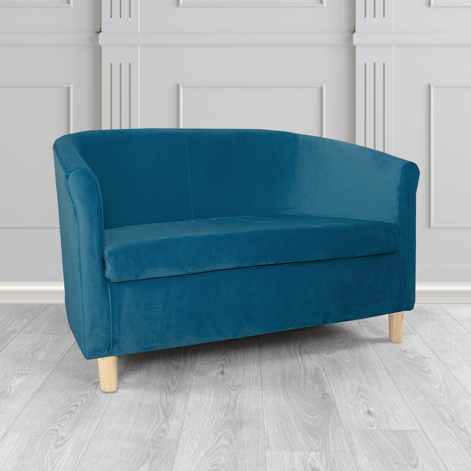Tuscany 2 Seater Tub Sofa in Villa Nova Atil II Crib 5 Velvet Fabric