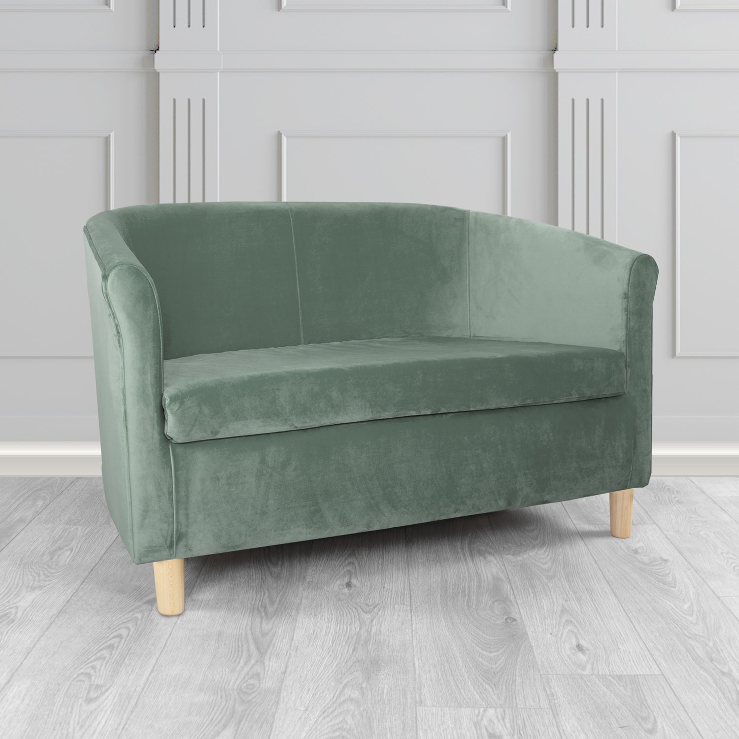 Tuscany 2 Seater Tub Sofa in Villa Nova Atil II Crib 5 Velvet Fabric