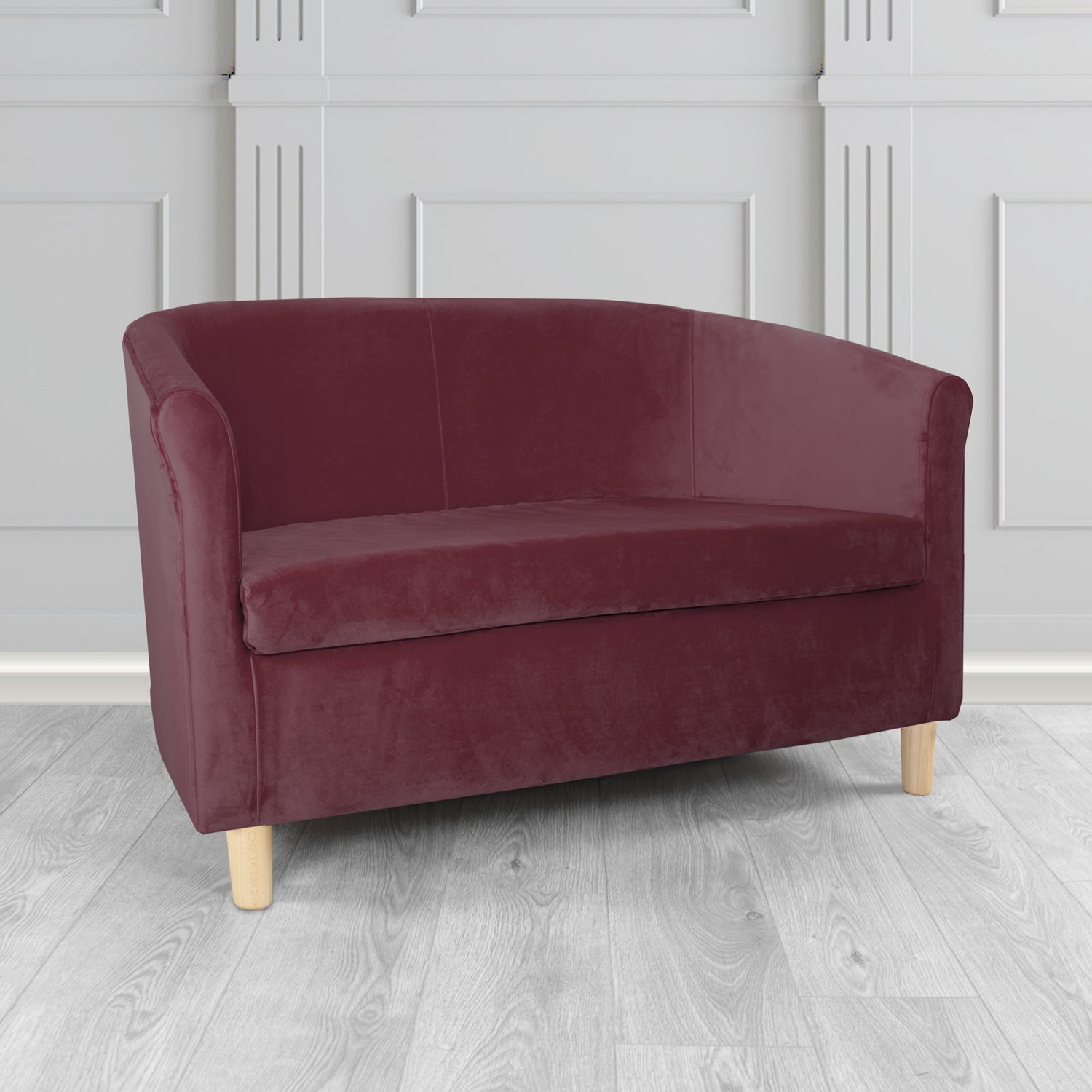 Tuscany 2 Seater Tub Sofa in Villa Nova Atil II Crib 5 Velvet Fabric