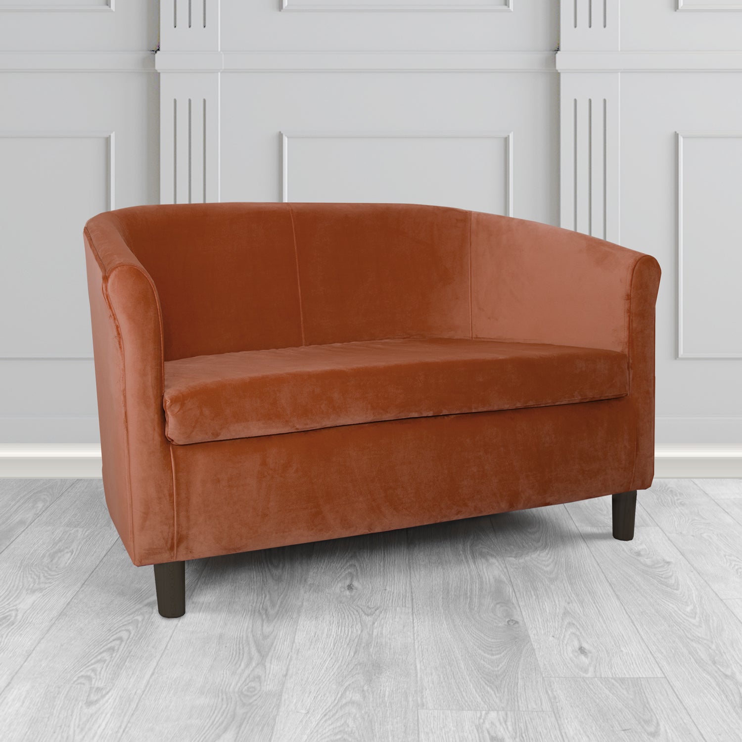Tuscany 2 Seater Tub Sofa in Villa Nova Atil II Crib 5 Velvet Fabric