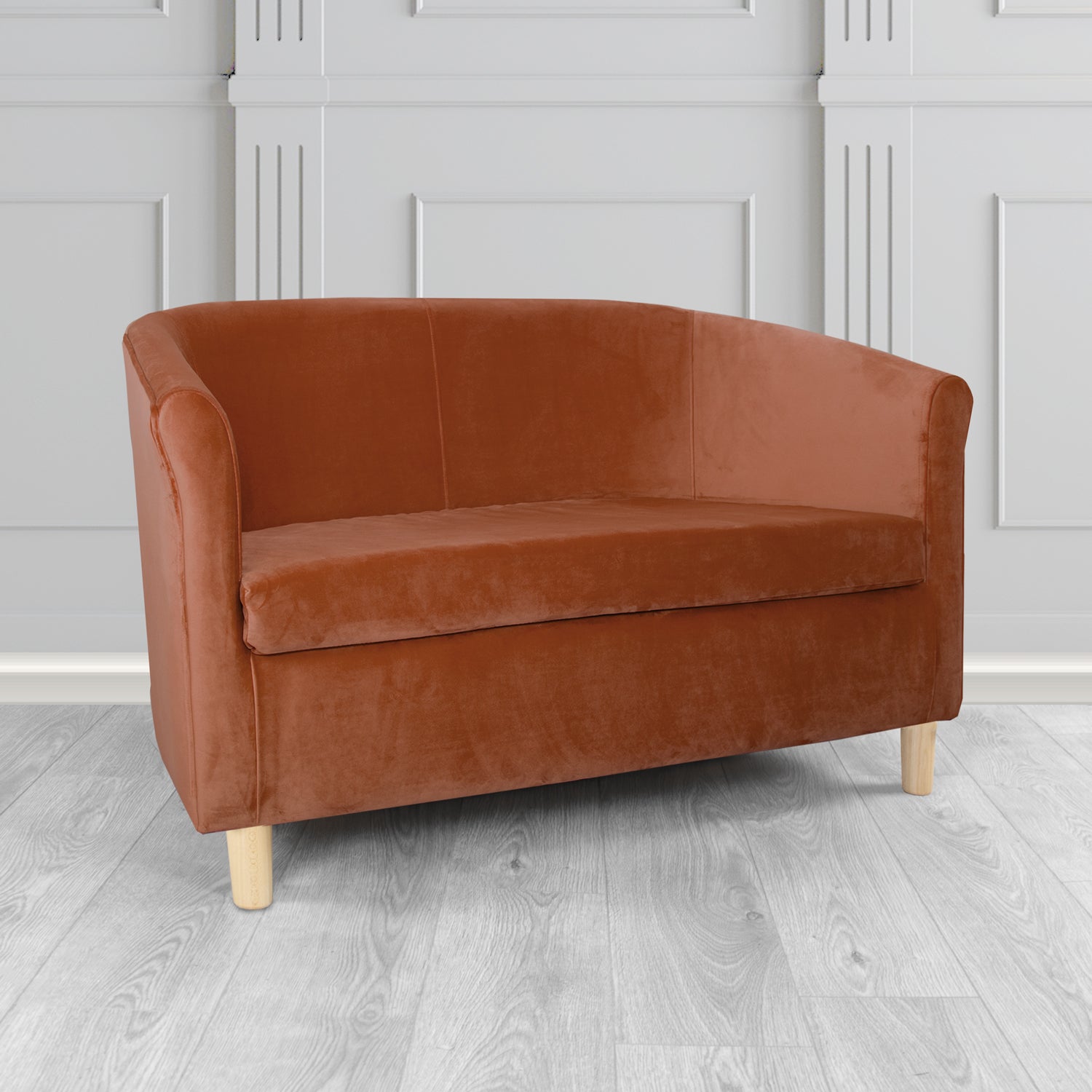 Tuscany 2 Seater Tub Sofa in Villa Nova Atil II Crib 5 Velvet Fabric