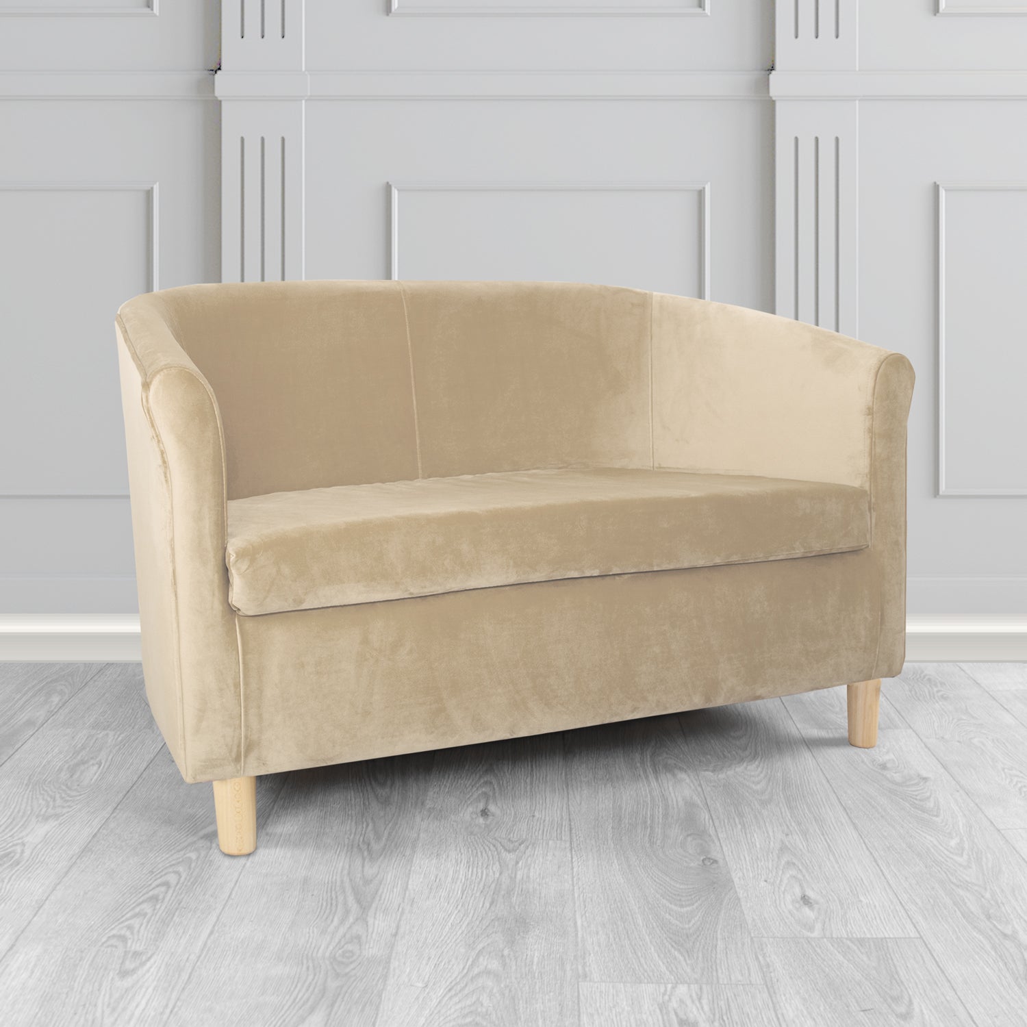 Tuscany 2 Seater Tub Sofa in Villa Nova Atil II Crib 5 Velvet Fabric
