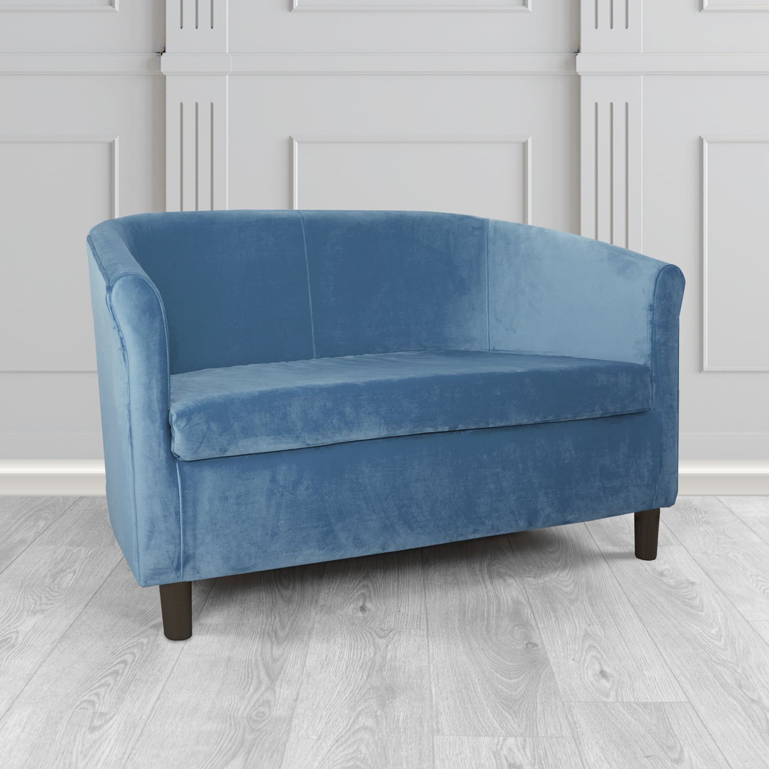Tuscany 2 Seater Tub Sofa in Villa Nova Atil II Crib 5 Velvet Fabric
