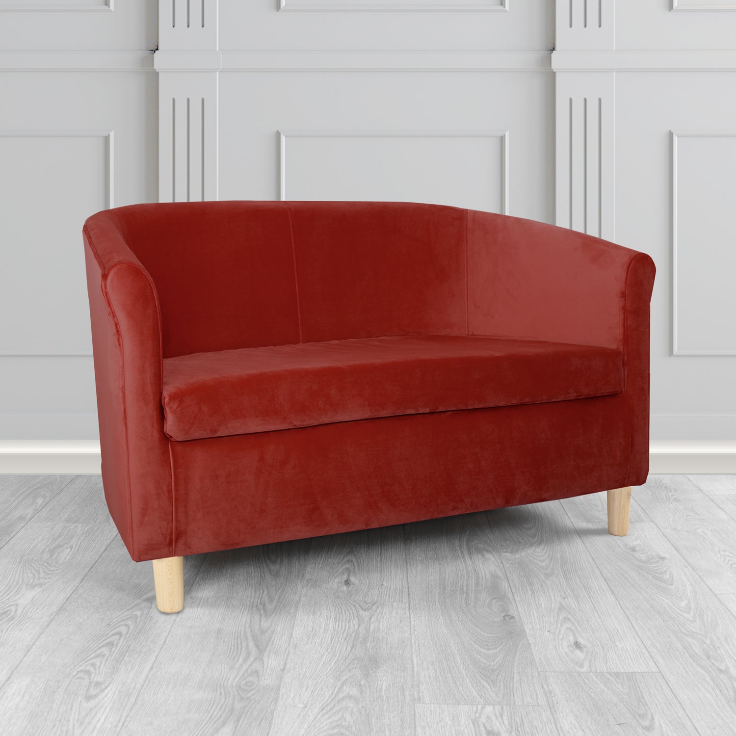 Tuscany 2 Seater Tub Sofa in Villa Nova Atil II Crib 5 Velvet Fabric