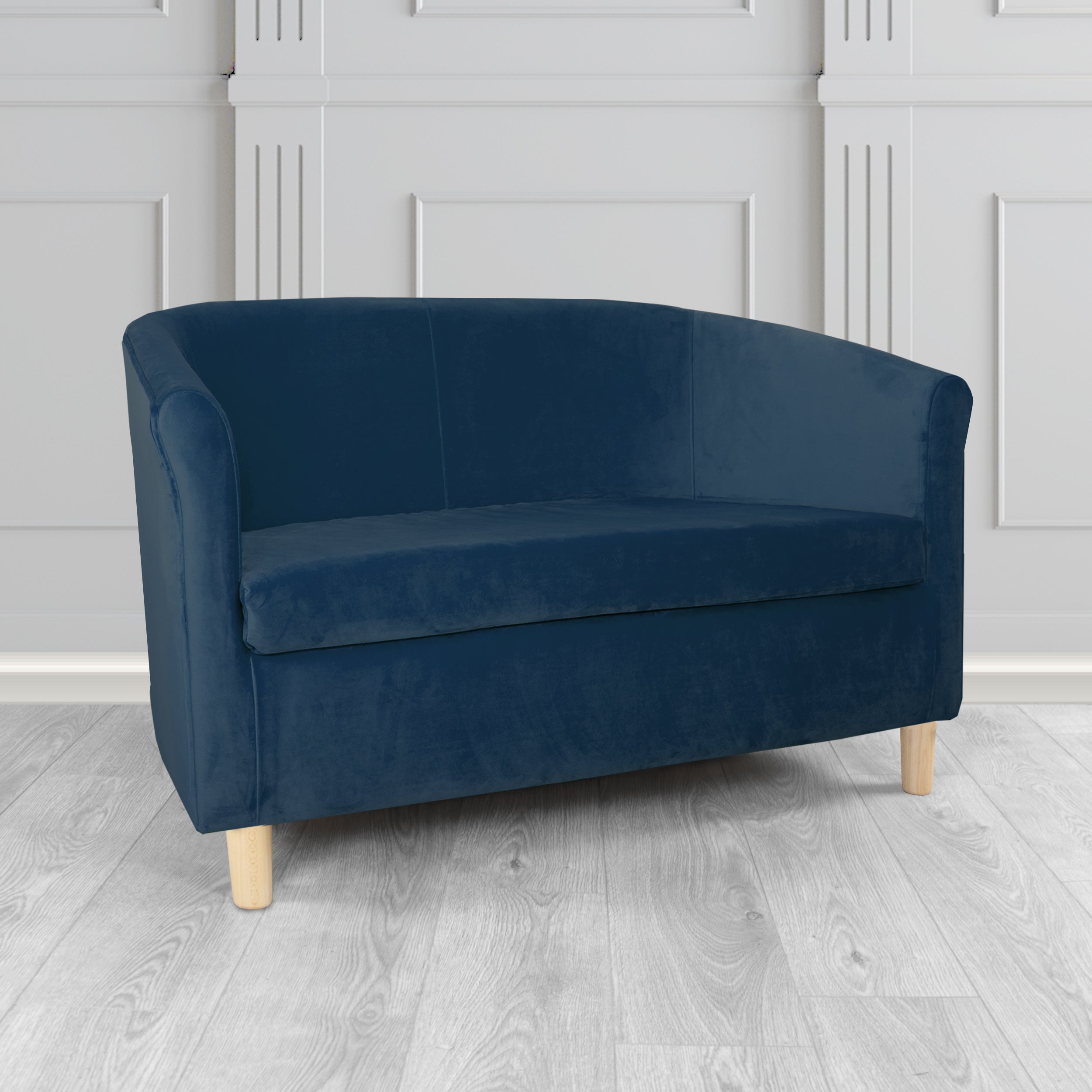 Tuscany 2 Seater Tub Sofa in Villa Nova Atil II Crib 5 Velvet Fabric