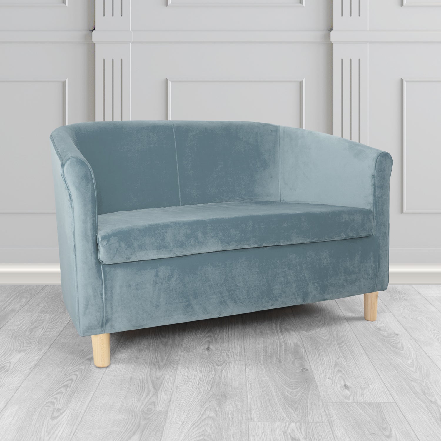 Tuscany 2 Seater Tub Sofa in Villa Nova Atil II Crib 5 Velvet Fabric