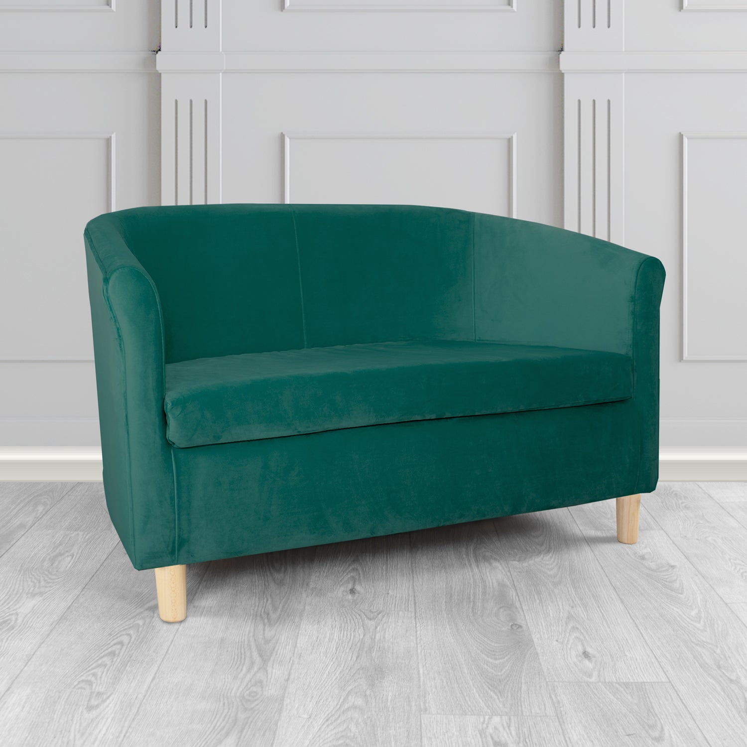 Tuscany 2 Seater Tub Sofa in Villa Nova Atil II Crib 5 Velvet Fabric