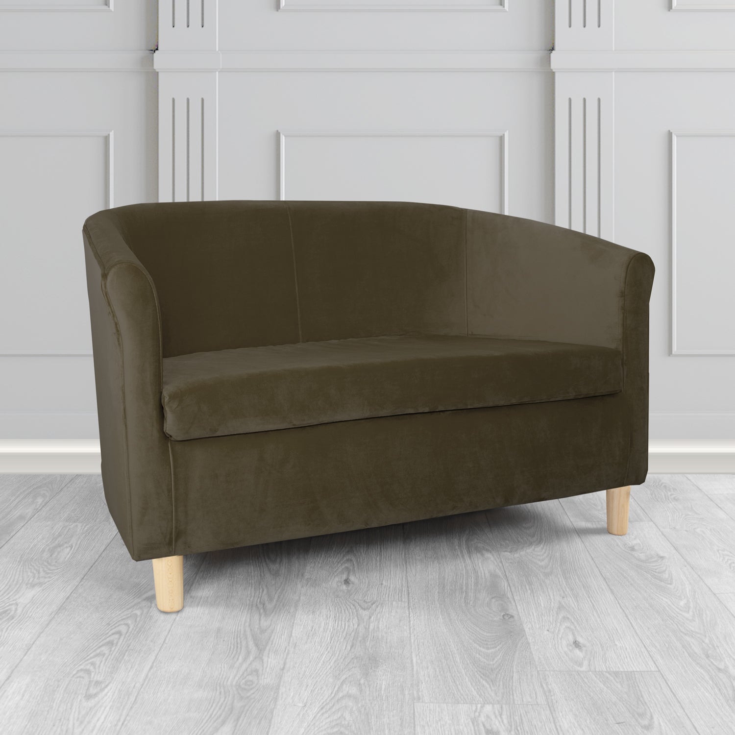 Tuscany 2 Seater Tub Sofa in Villa Nova Atil II Crib 5 Velvet Fabric