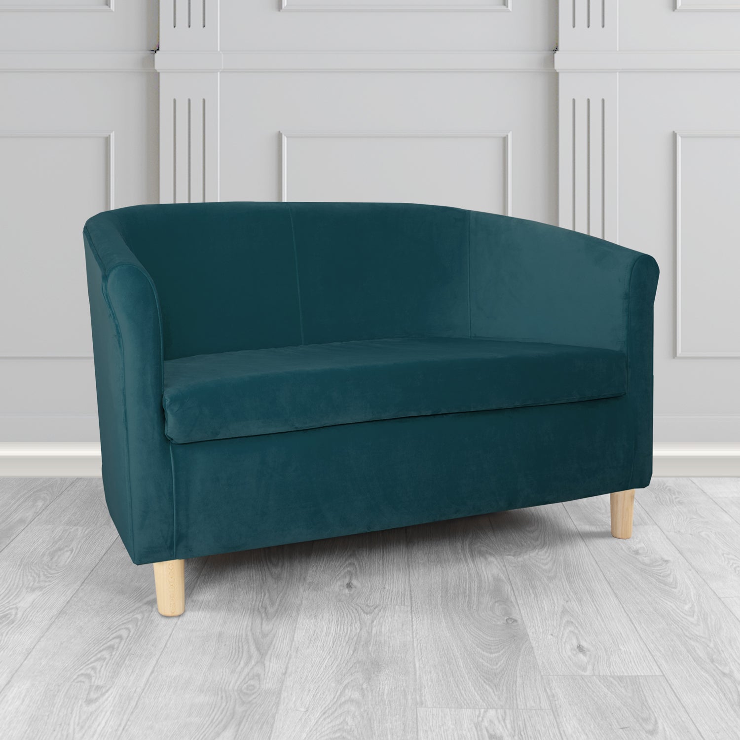 Tuscany 2 Seater Tub Sofa in Villa Nova Atil II Crib 5 Velvet Fabric