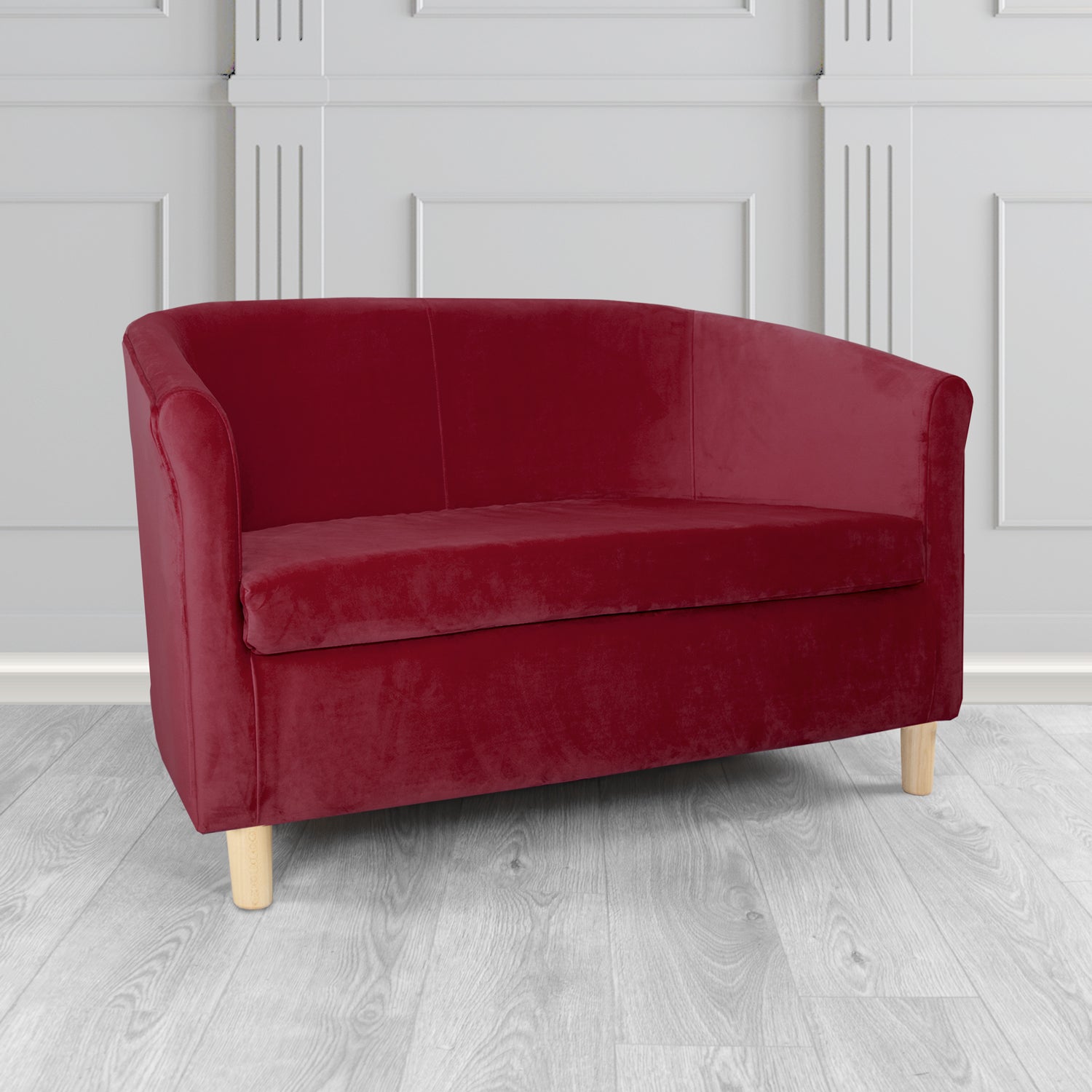 Tuscany 2 Seater Tub Sofa in Villa Nova Atil II Crib 5 Velvet Fabric