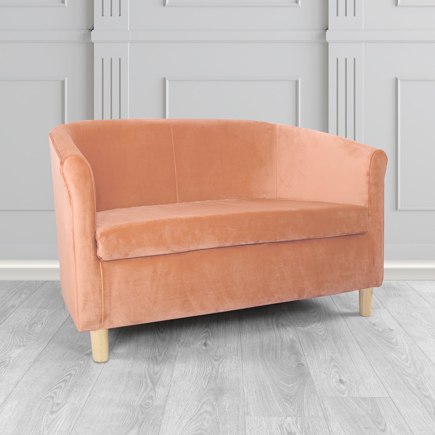 Tuscany 2 Seater Tub Sofa in Villa Nova Atil II Crib 5 Velvet Fabric