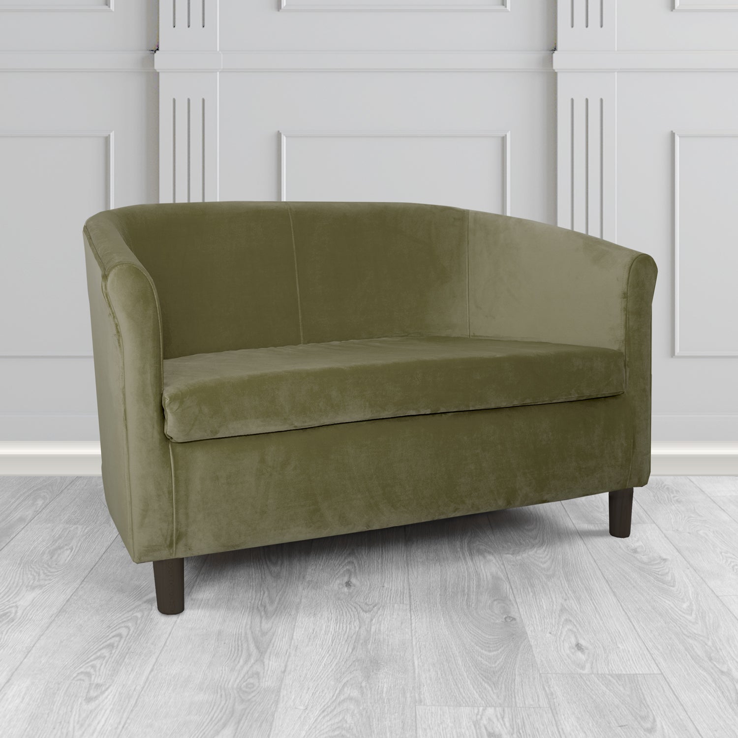 Tuscany 2 Seater Tub Sofa in Villa Nova Atil II Crib 5 Velvet Fabric