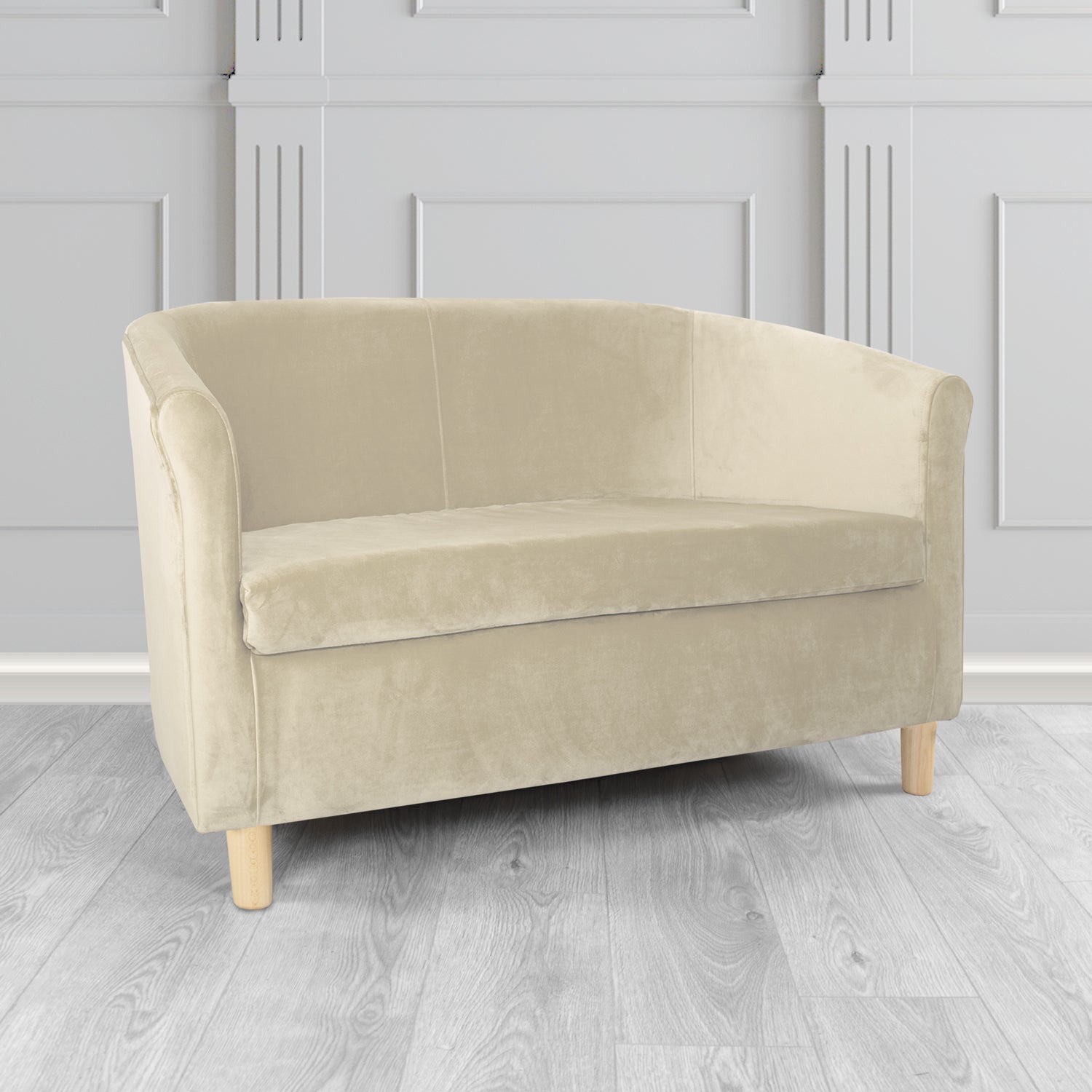 Tuscany 2 Seater Tub Sofa in Villa Nova Atil II Crib 5 Velvet Fabric