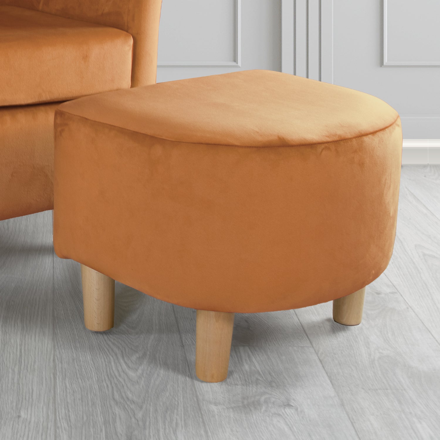 Tuscany Footstool in Sapore Velvet Fabric