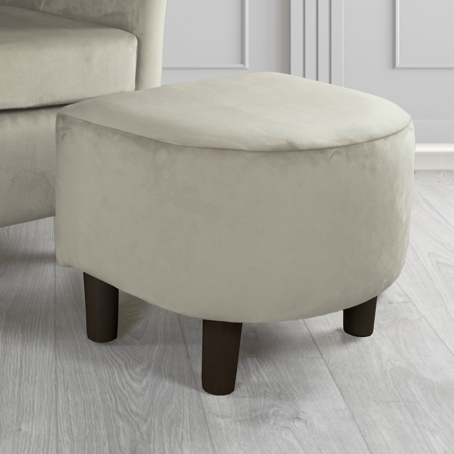 Tuscany Footstool in Sapore Crib 5 Velvet Fabric