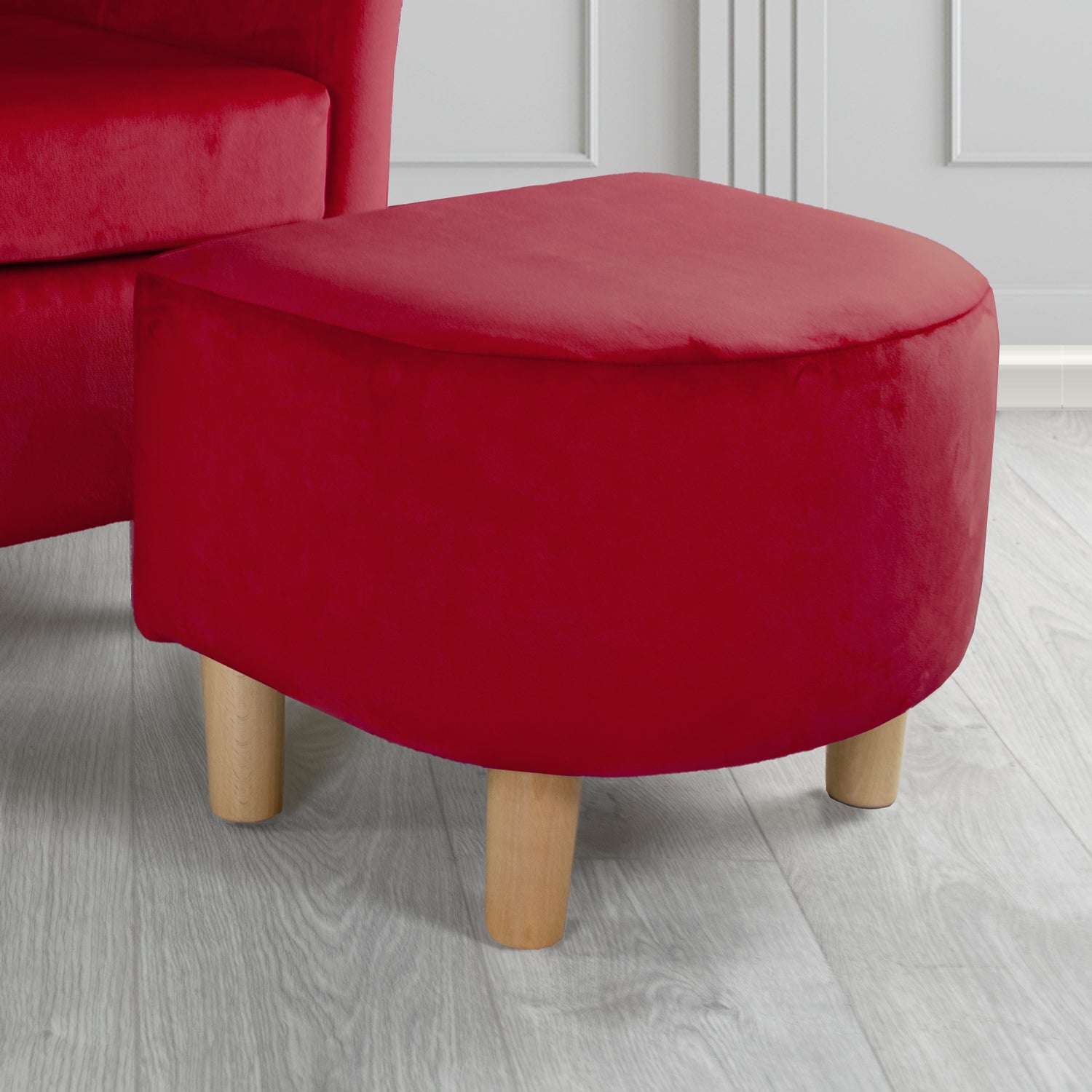 Tuscany Footstool in Sapore Crib 5 Velvet Fabric