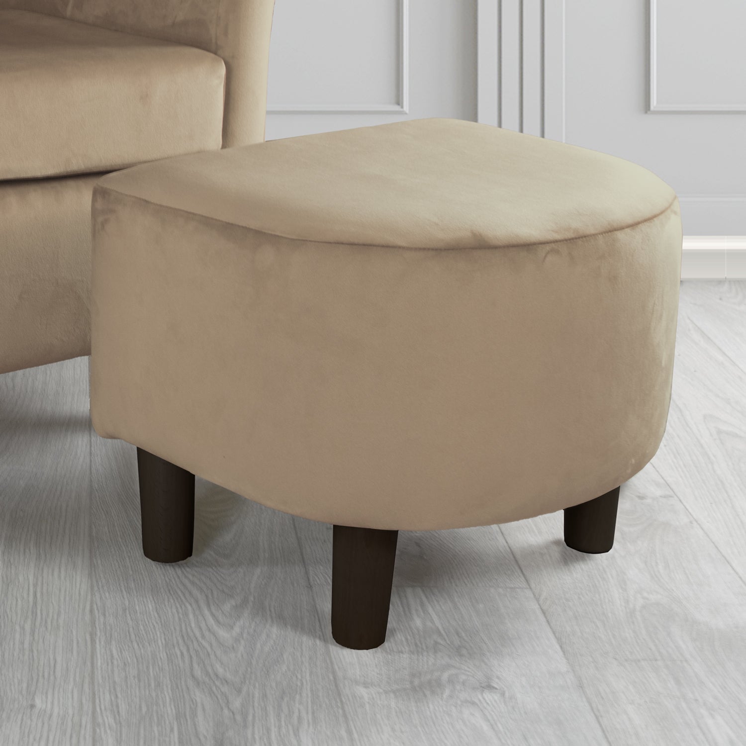 Tuscany Footstool in Sapore Crib 5 Velvet Fabric
