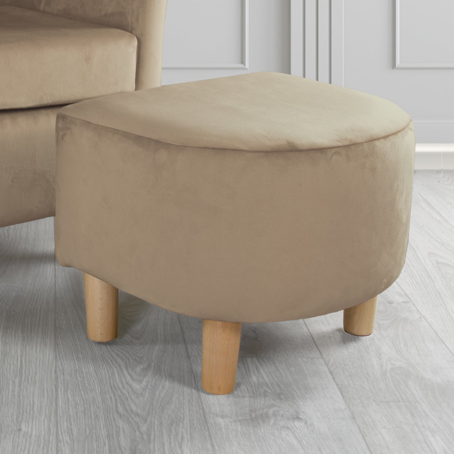 Tuscany Footstool in Sapore Crib 5 Velvet Fabric