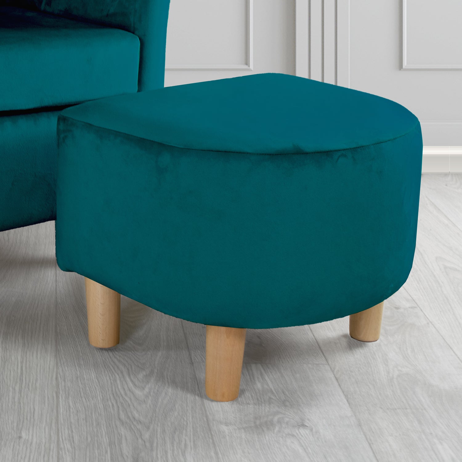 Tuscany Footstool in Sapore Crib 5 Velvet Fabric