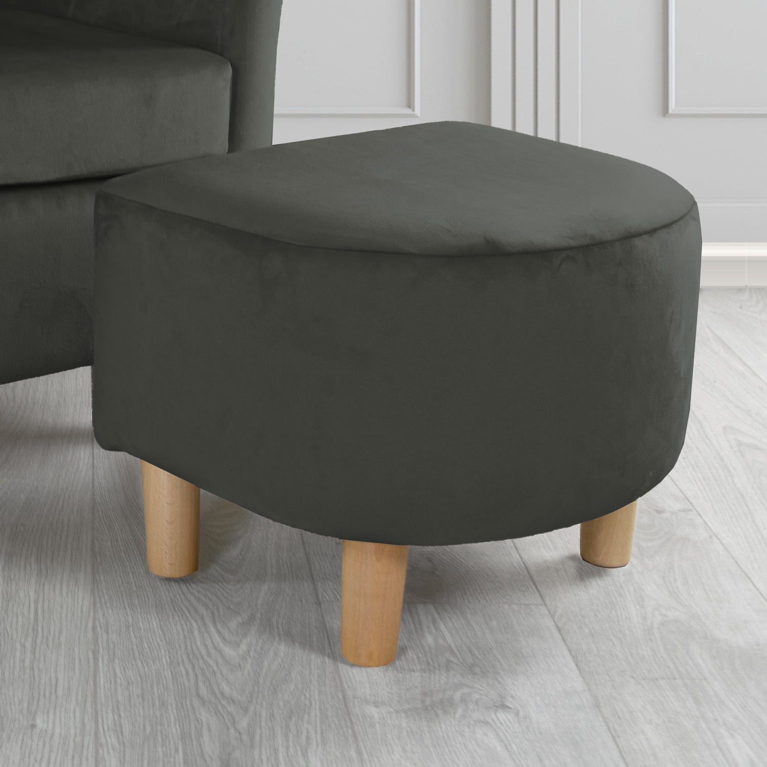 Tuscany Footstool in Sapore Crib 5 Velvet Fabric