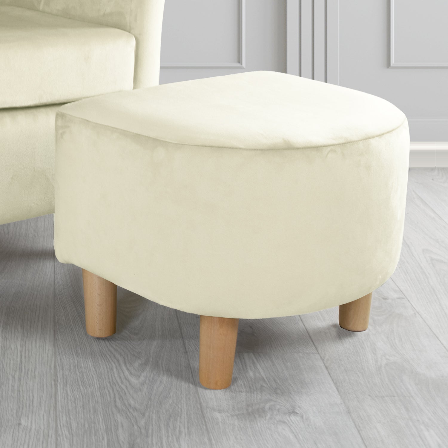 Tuscany Footstool in Sapore Crib 5 Velvet Fabric
