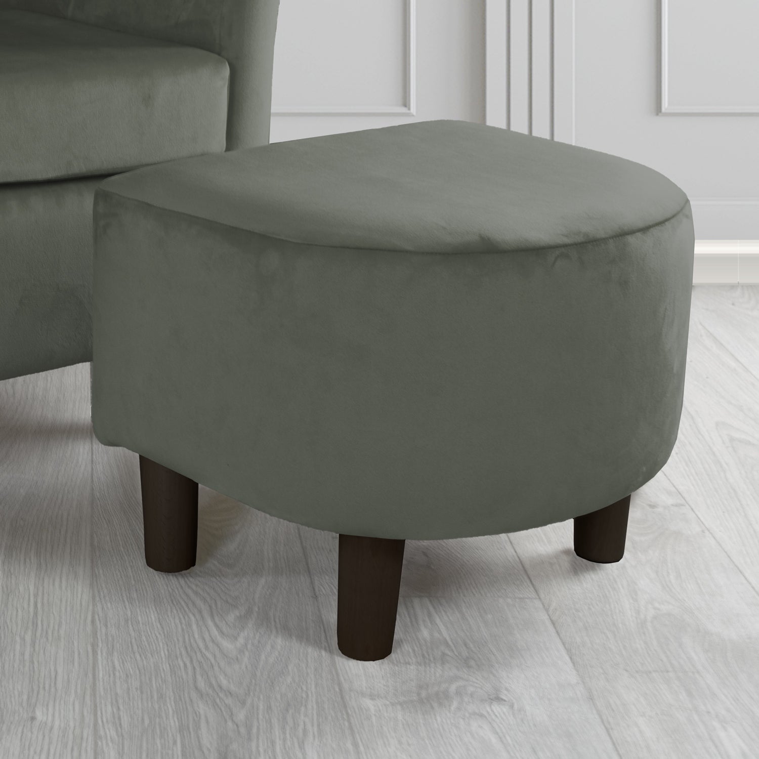 Tuscany Footstool in Sapore Crib 5 Velvet Fabric