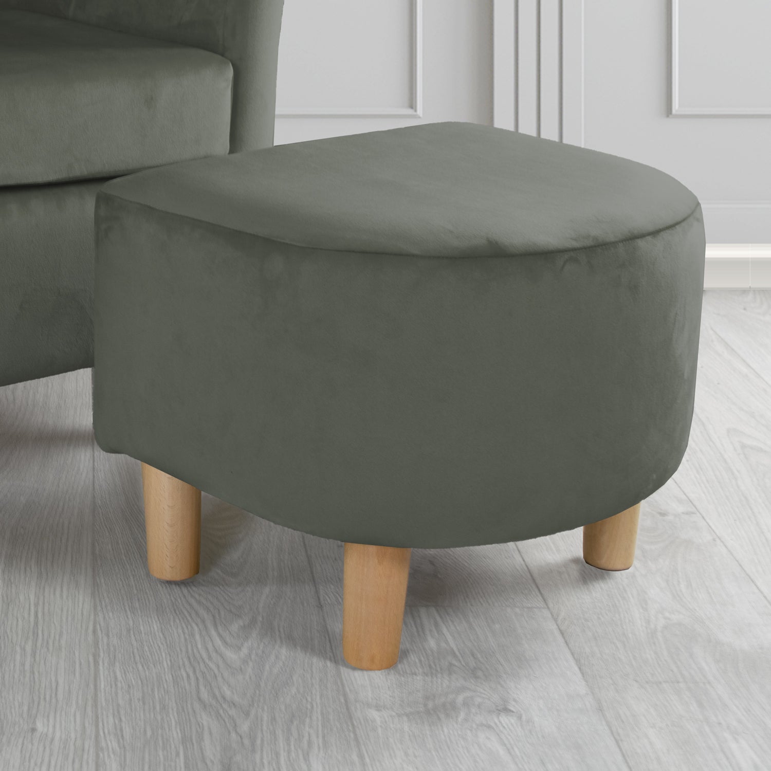 Tuscany Footstool in Sapore Crib 5 Velvet Fabric