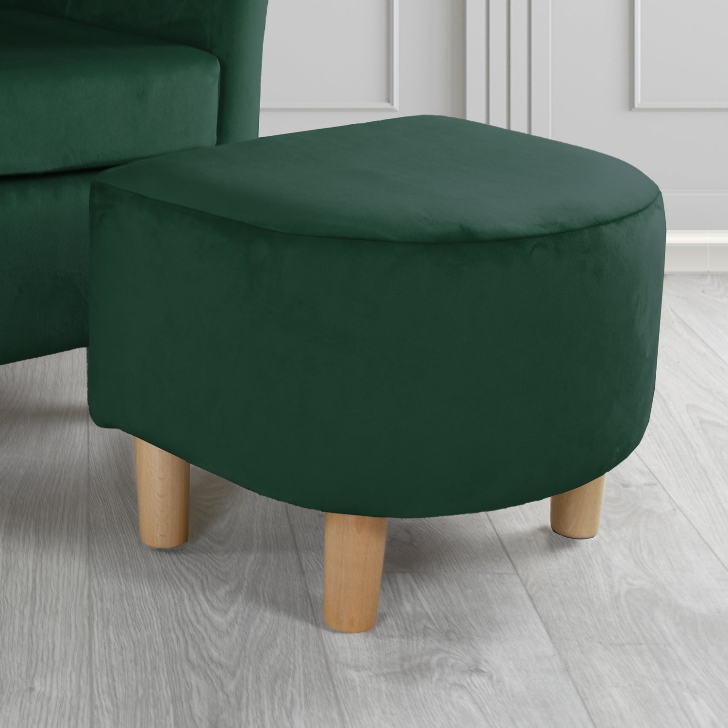Tuscany Footstool in Sapore Crib 5 Velvet Fabric