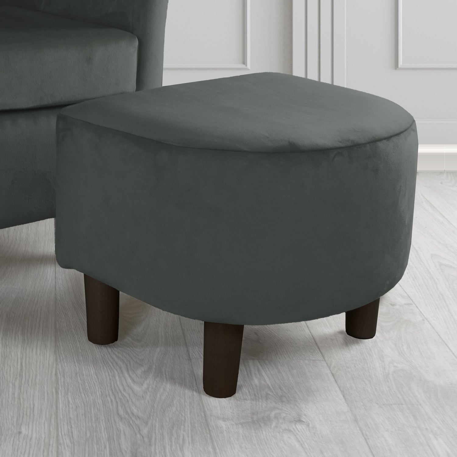 Tuscany Footstool in Sapore Crib 5 Velvet Fabric