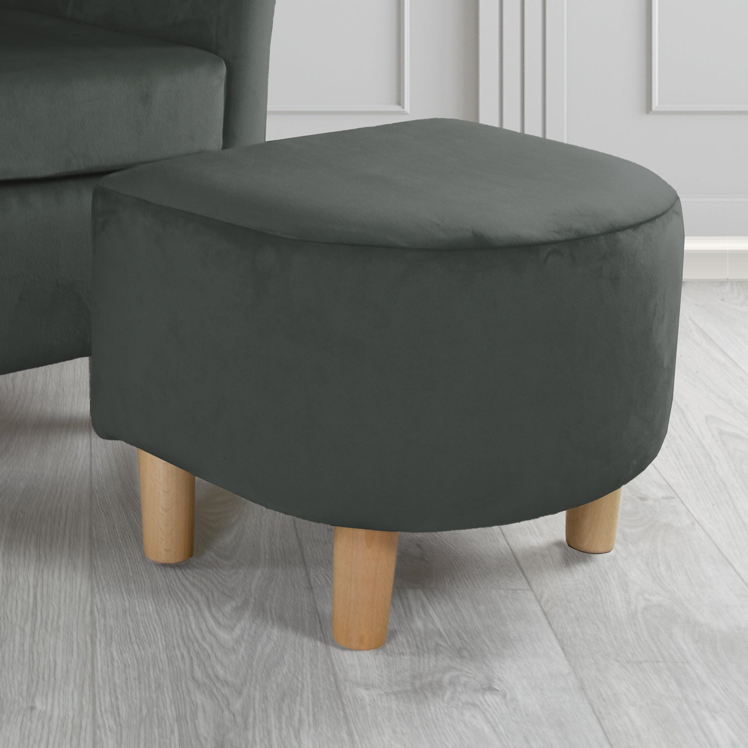 Tuscany Footstool in Sapore Crib 5 Velvet Fabric