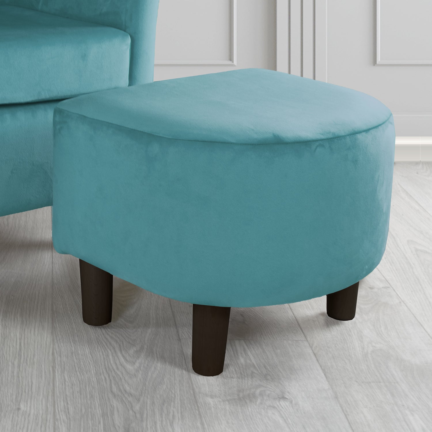 Tuscany Footstool in Sapore Crib 5 Velvet Fabric