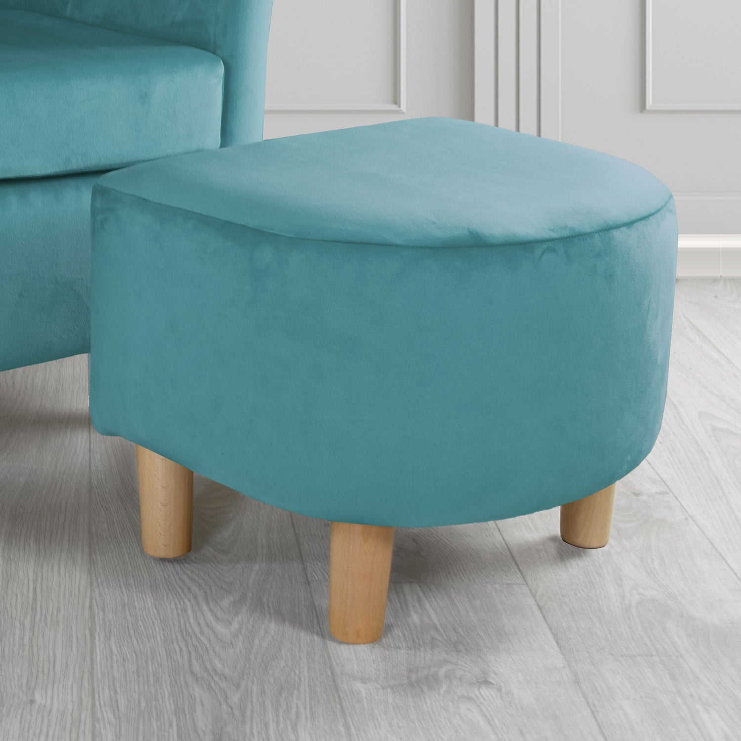 Tuscany Footstool in Sapore Crib 5 Velvet Fabric