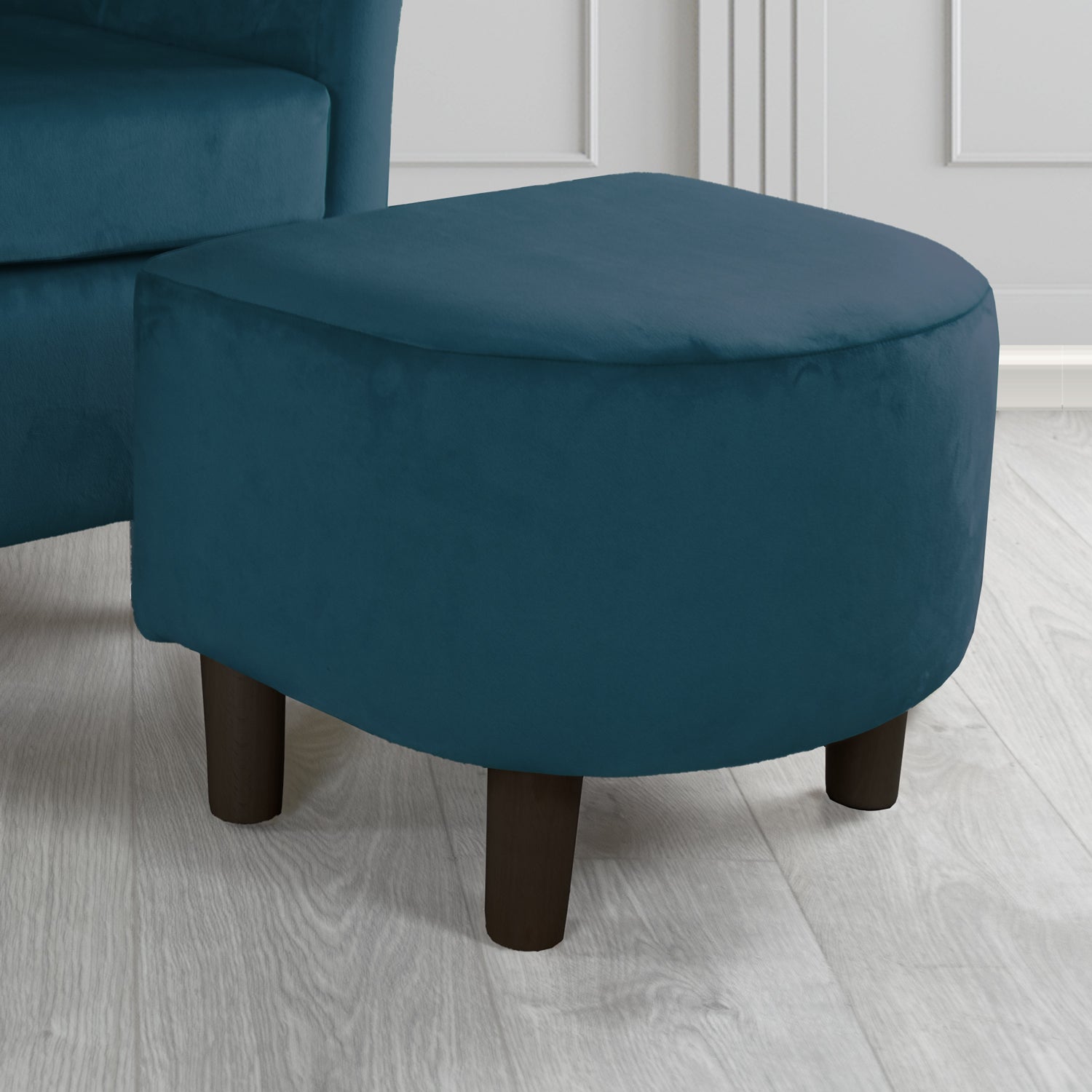 Tuscany Footstool in Sapore Crib 5 Velvet Fabric