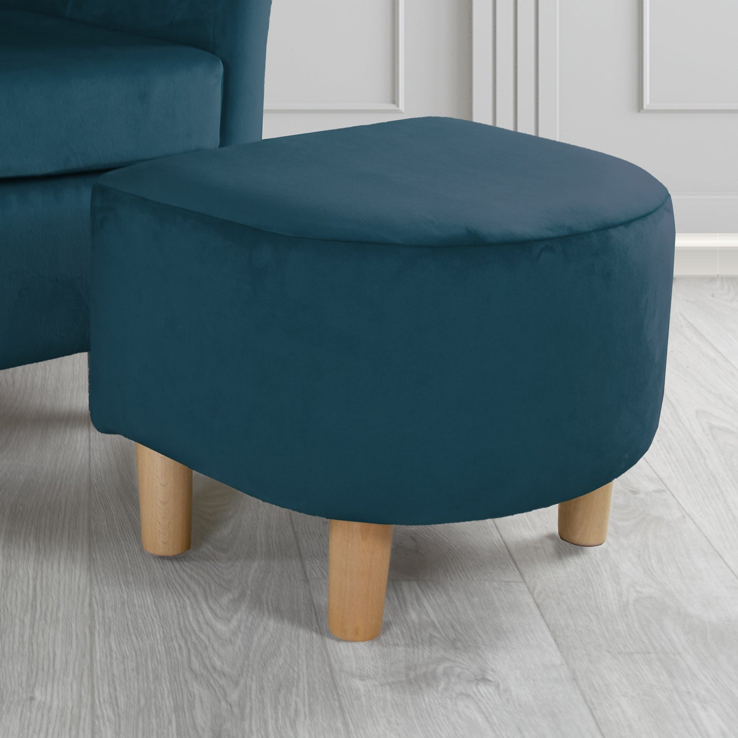 Tuscany Footstool in Sapore Crib 5 Velvet Fabric