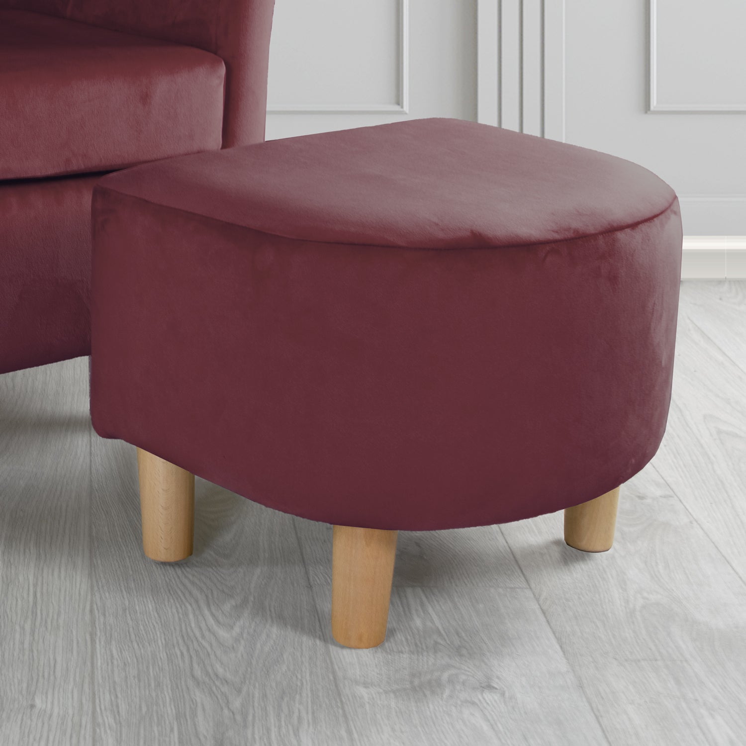 Tuscany Footstool in Sapore Crib 5 Velvet Fabric