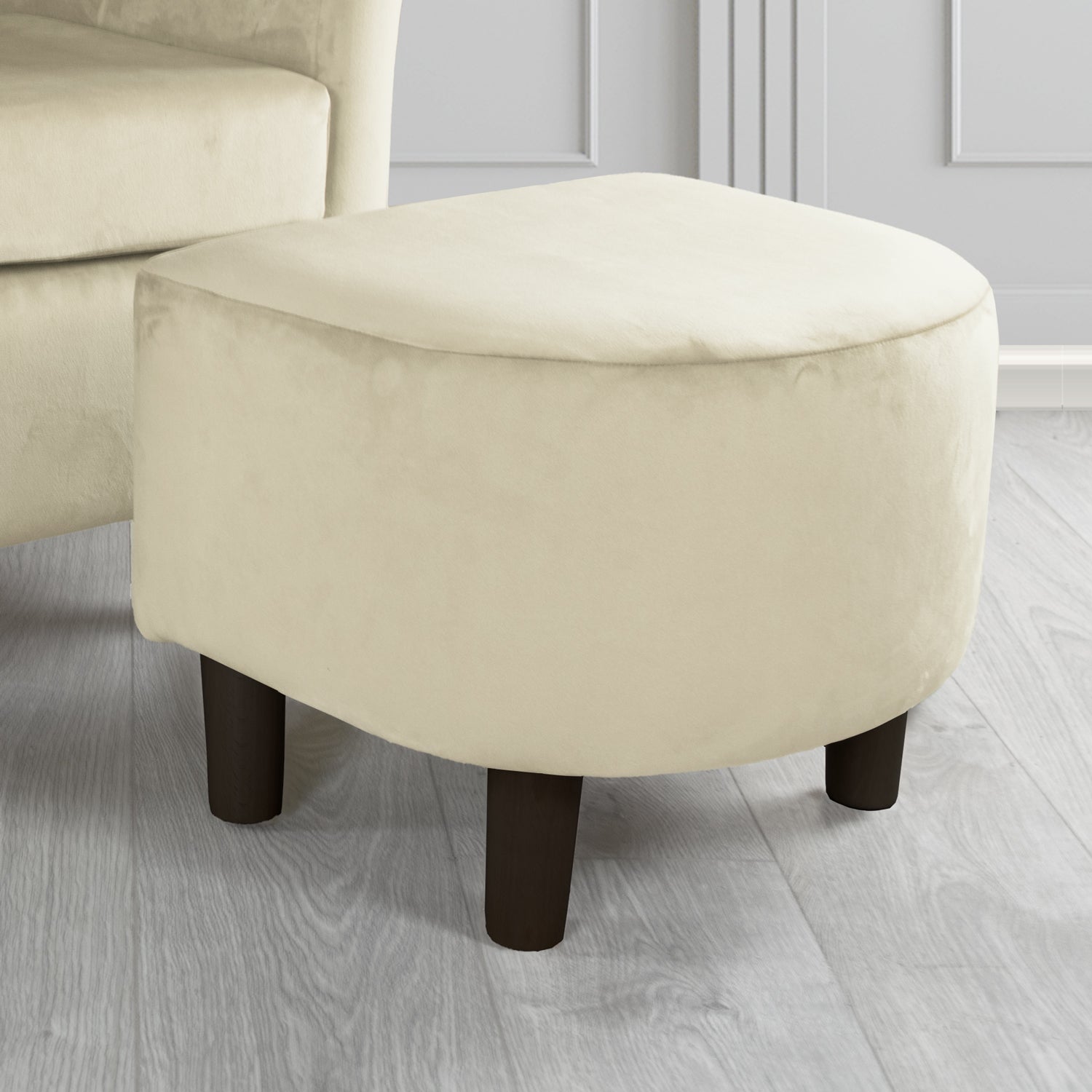 Tuscany Footstool in Sapore Crib 5 Velvet Fabric