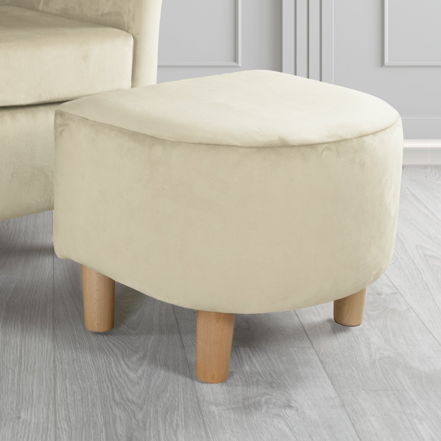 Tuscany Footstool in Sapore Crib 5 Velvet Fabric