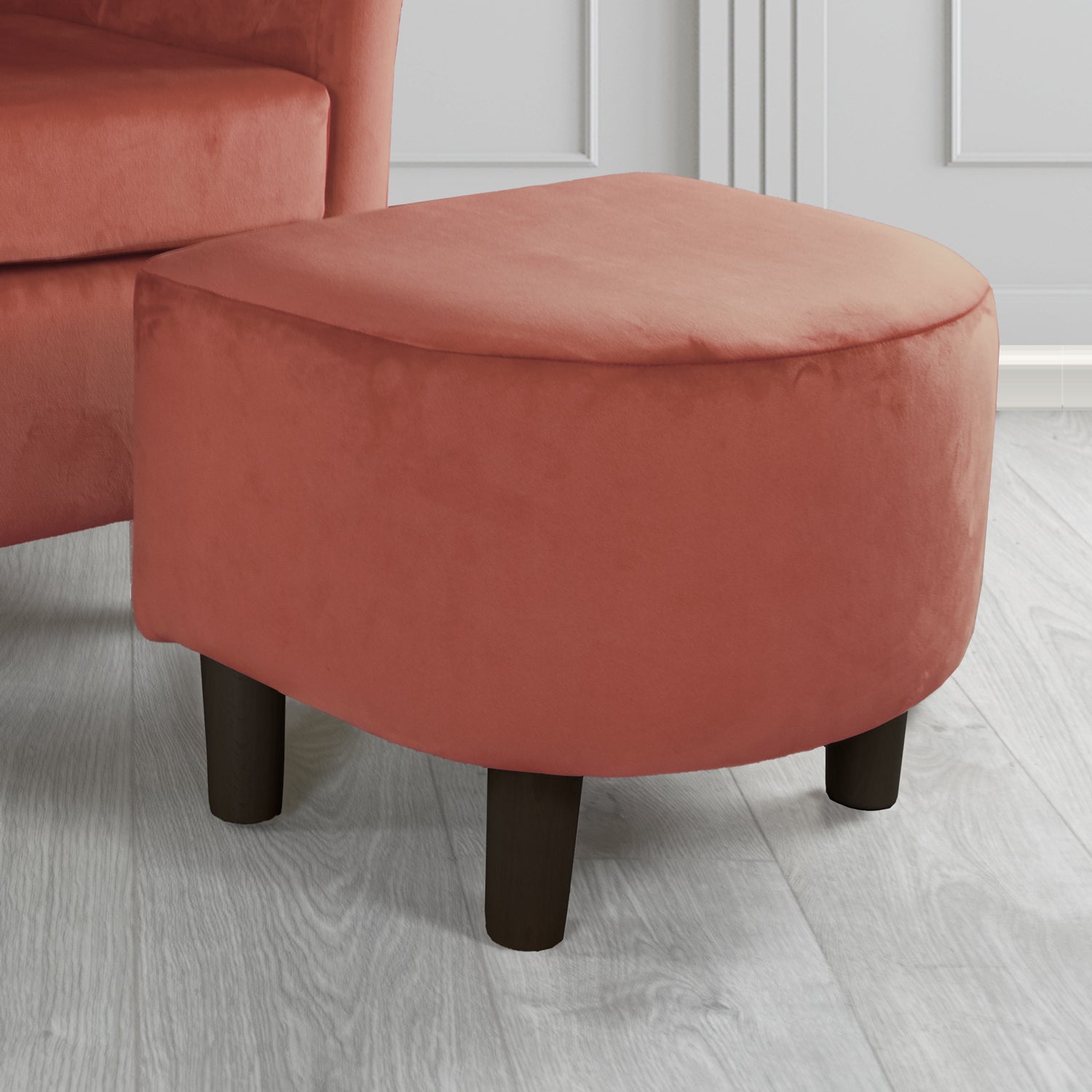 Tuscany Footstool in Sapore Crib 5 Velvet Fabric