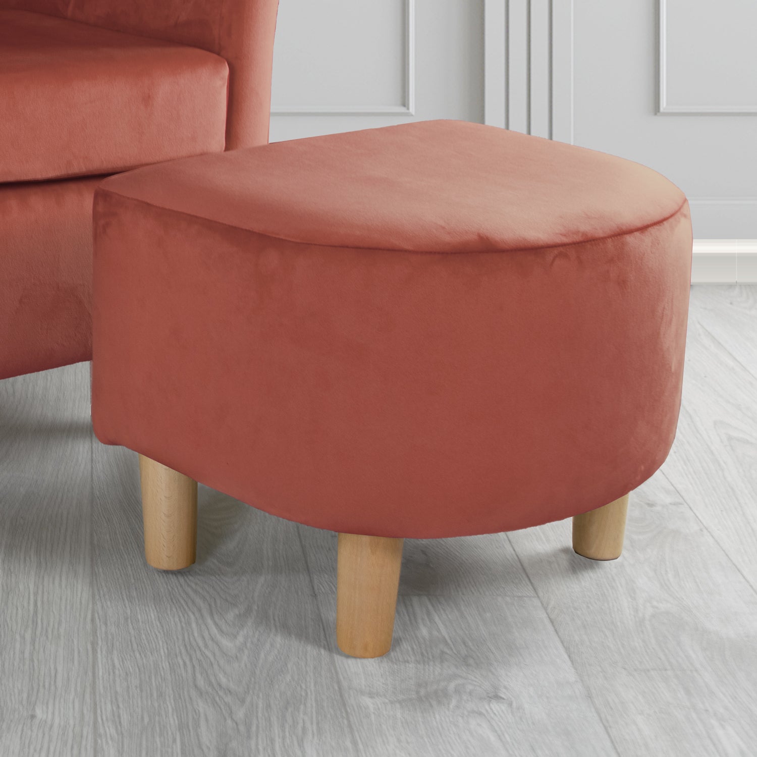 Tuscany Footstool in Sapore Crib 5 Velvet Fabric