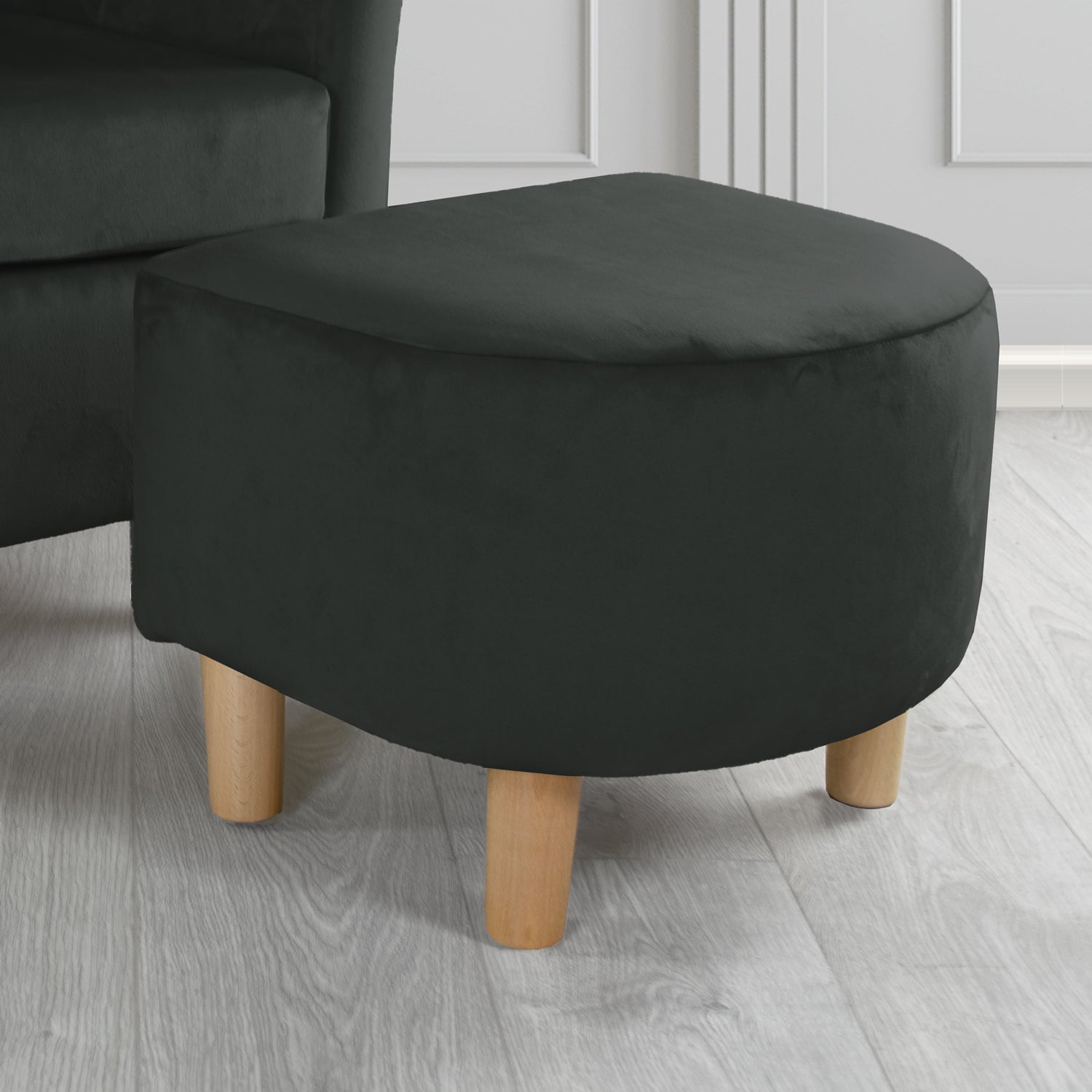 Tuscany Footstool in Sapore Crib 5 Velvet Fabric