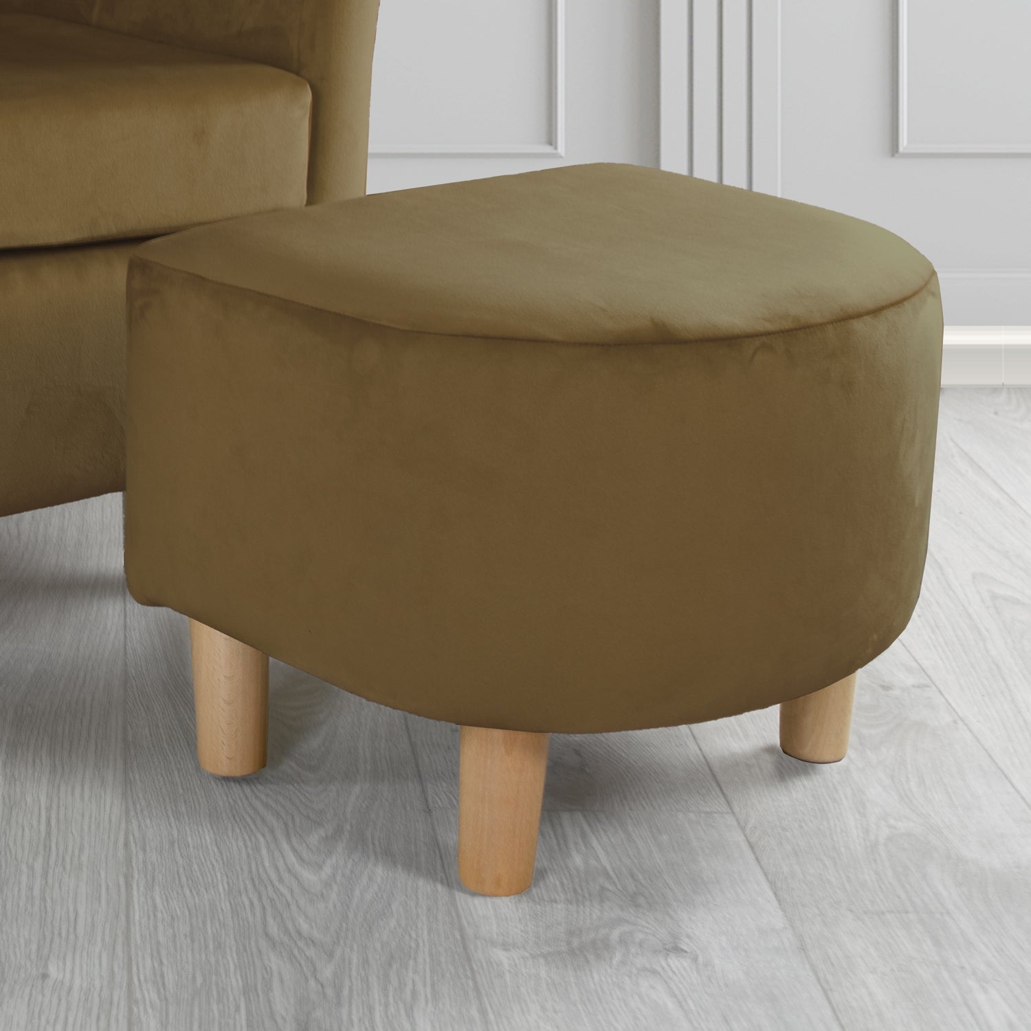 Tuscany Footstool in Sapore Crib 5 Velvet Fabric