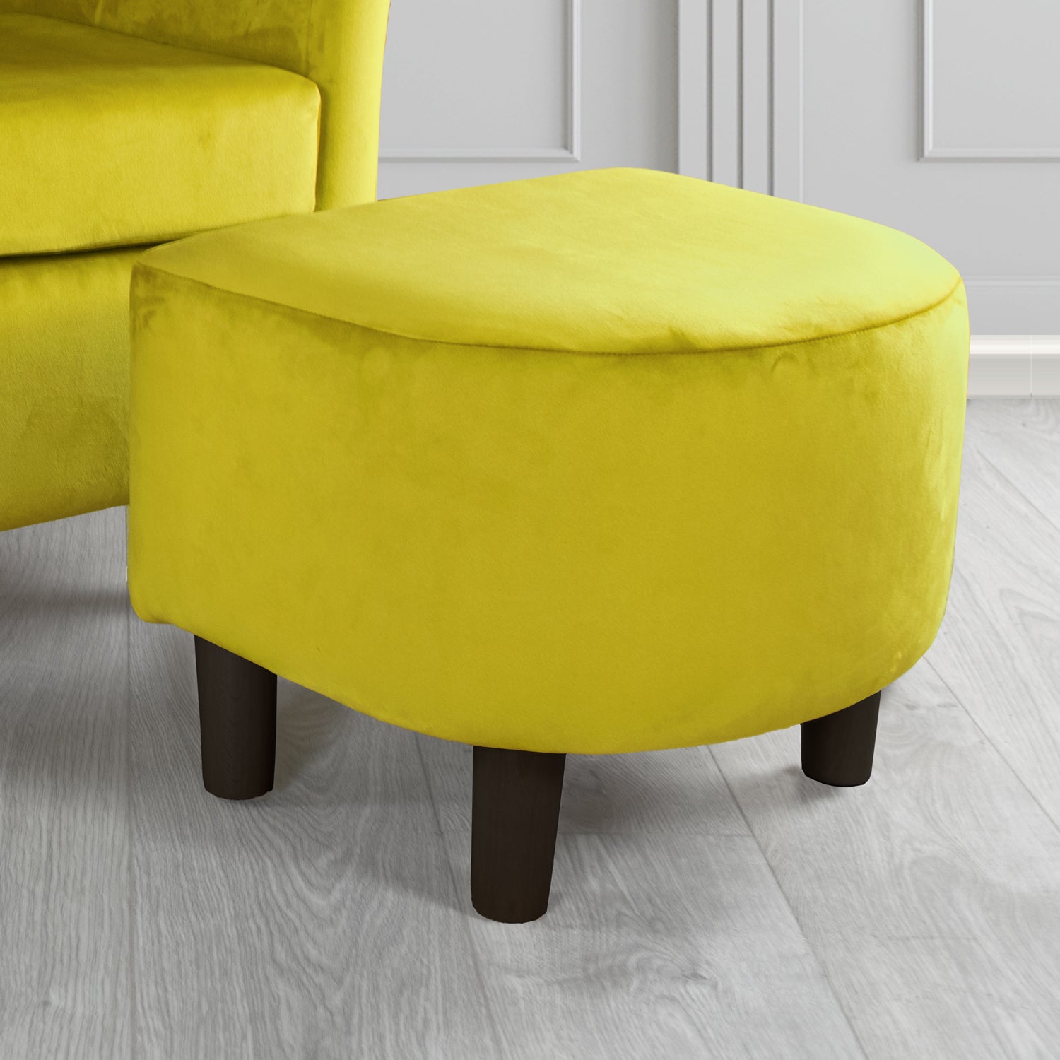 Tuscany Footstool in Sapore Crib 5 Velvet Fabric