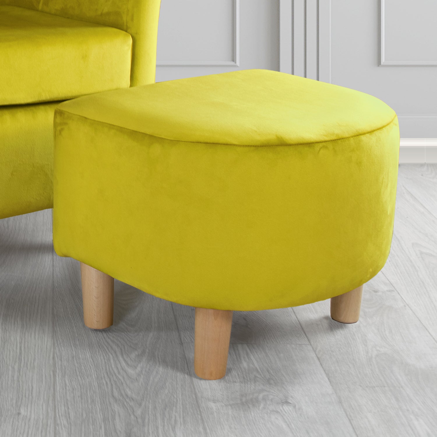 Tuscany Footstool in Sapore Crib 5 Velvet Fabric