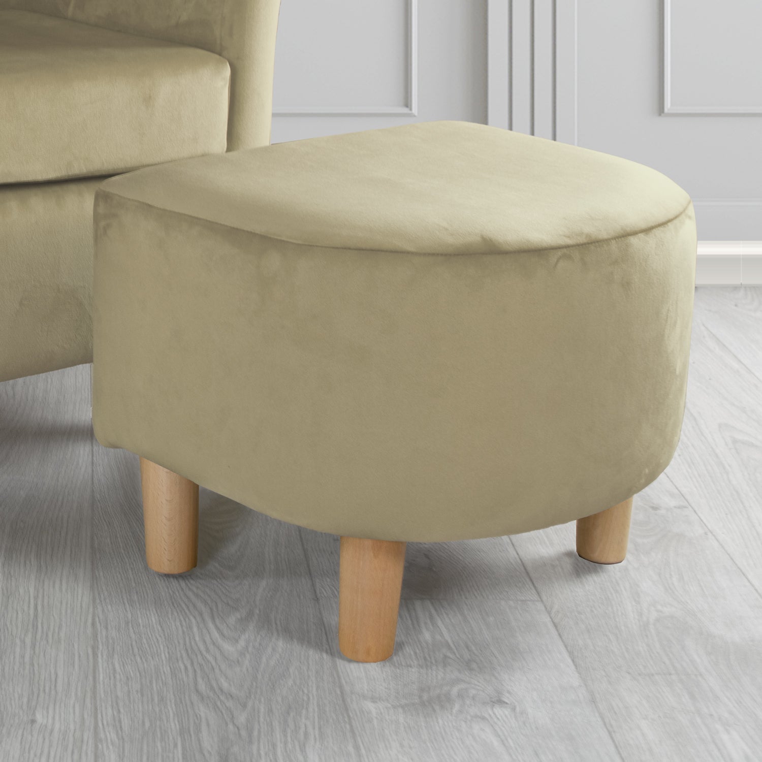 Tuscany Footstool in Sapore Crib 5 Velvet Fabric