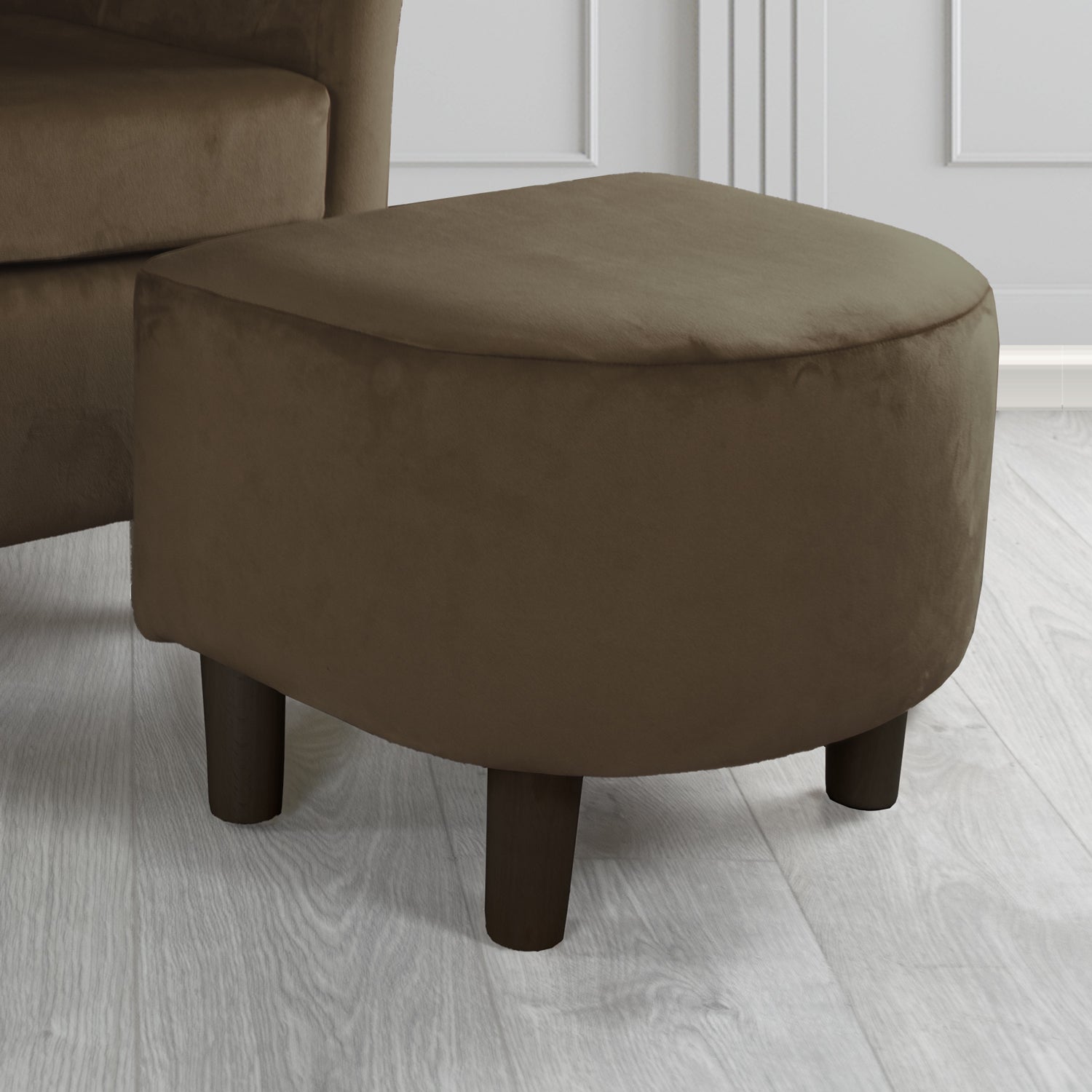 Tuscany Footstool in Sapore Crib 5 Velvet Fabric