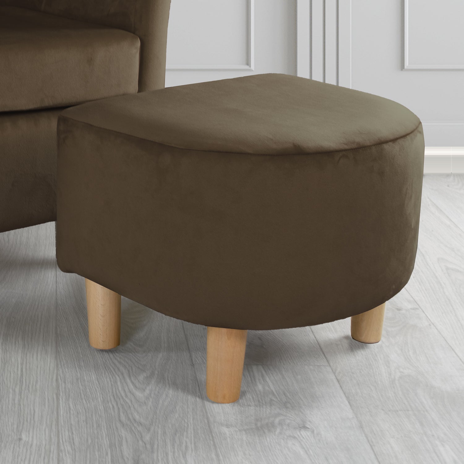 Tuscany Footstool in Sapore Crib 5 Velvet Fabric