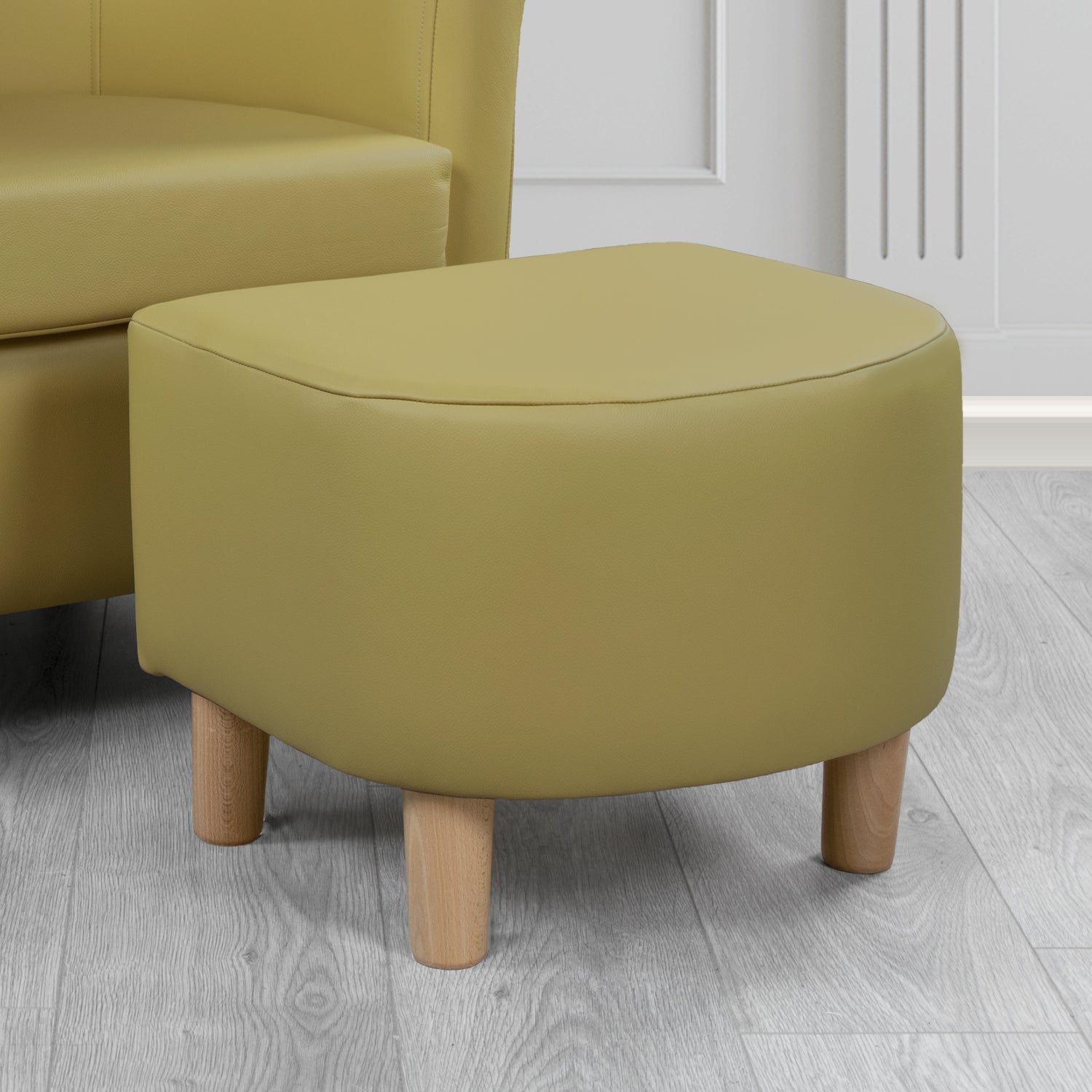 Tuscany Footstool in Shelly Crib 5 Genuine Leather