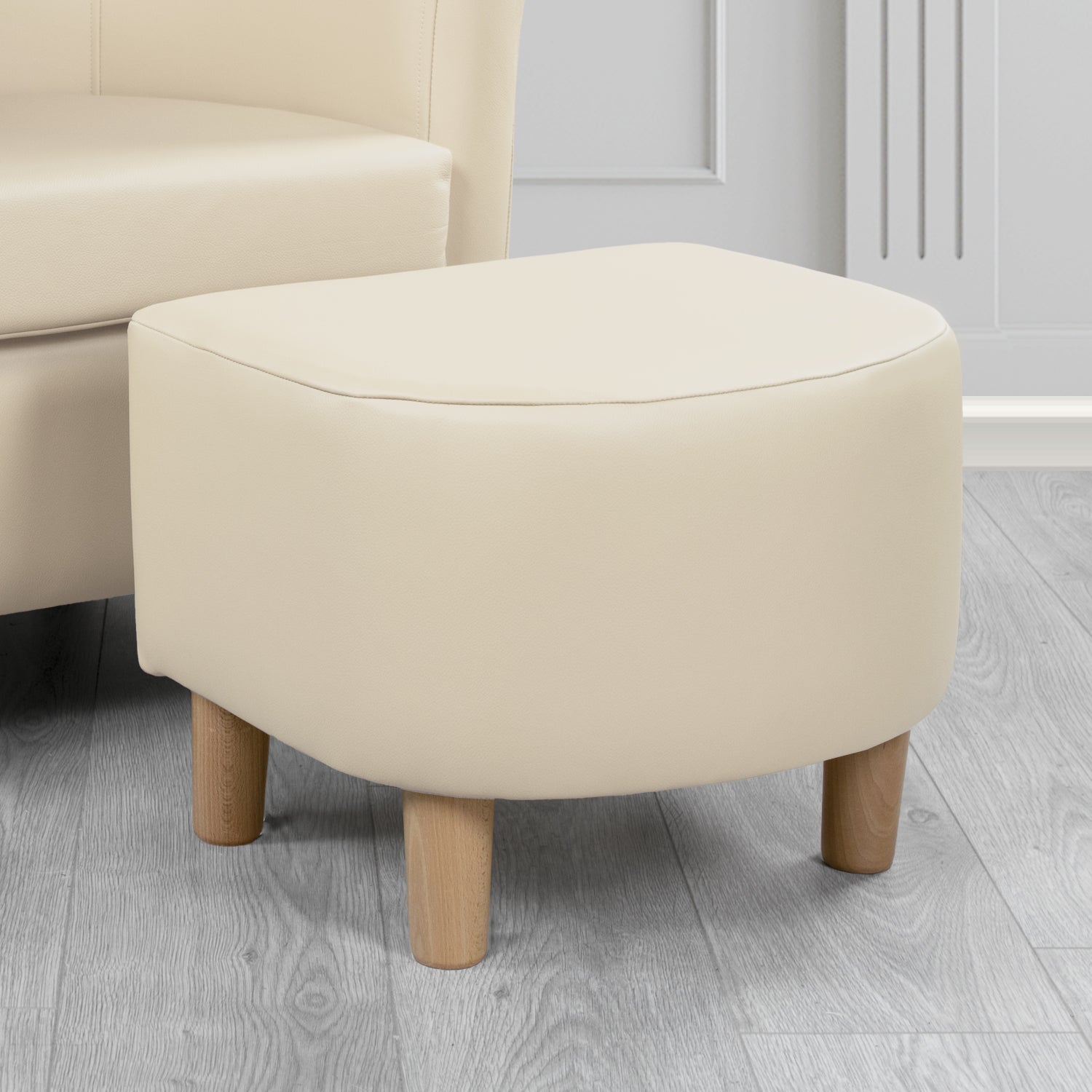 Tuscany Footstool in Shelly Crib 5 Genuine Leather
